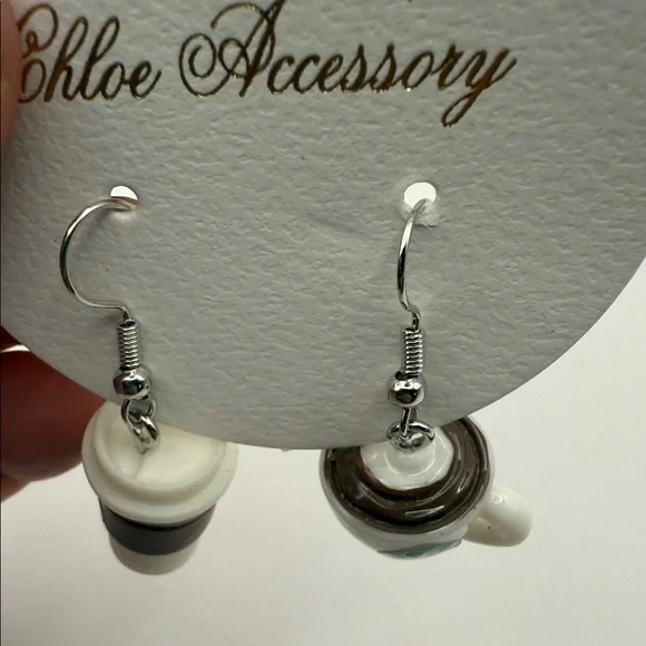 Starbucks White and Green Coffee Cup Earrings - Picture 4 of 5